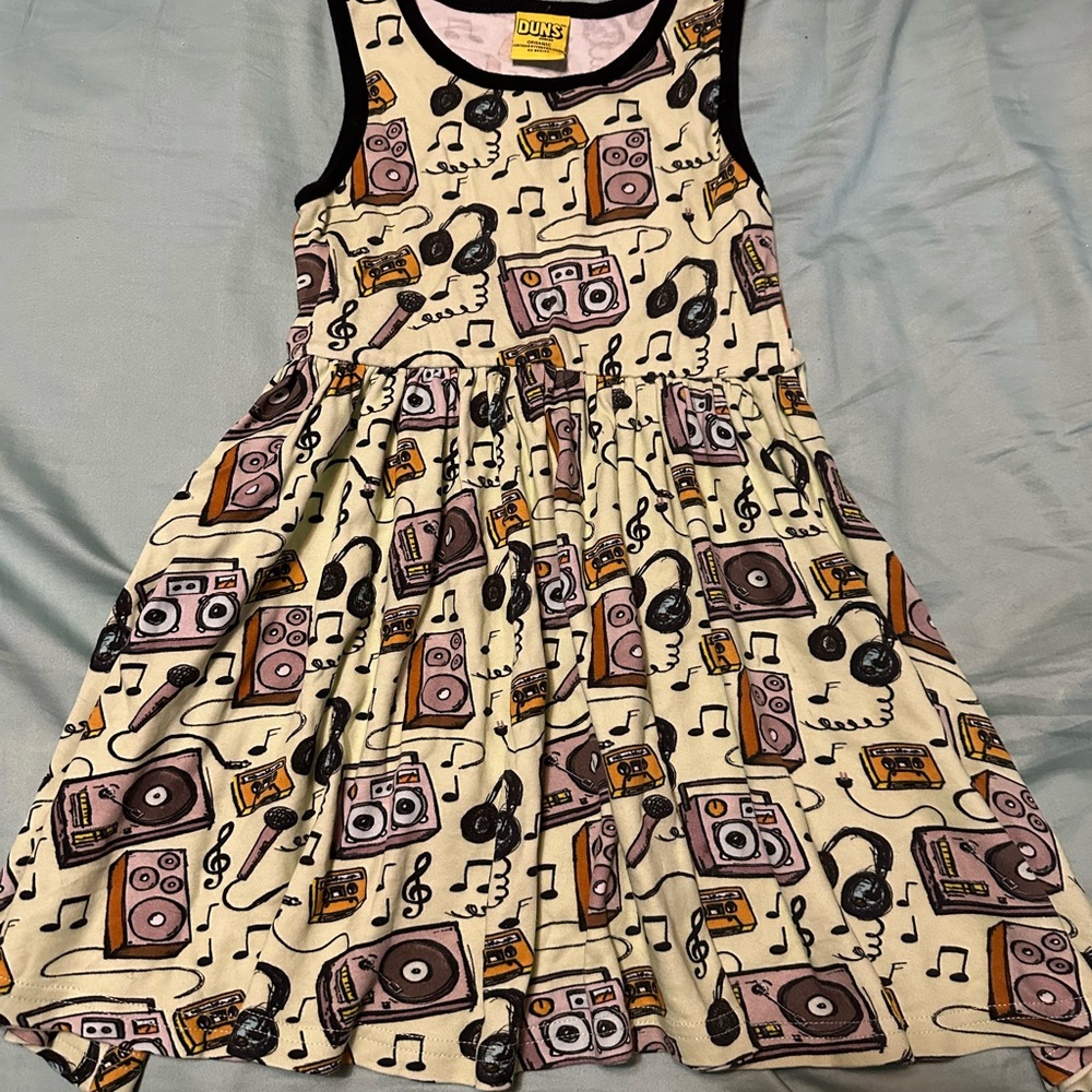 Retro Music Print Dress